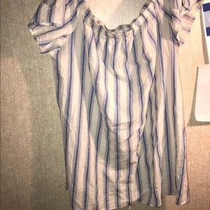 Soprano Off-the-Shoulder Stripe Dress